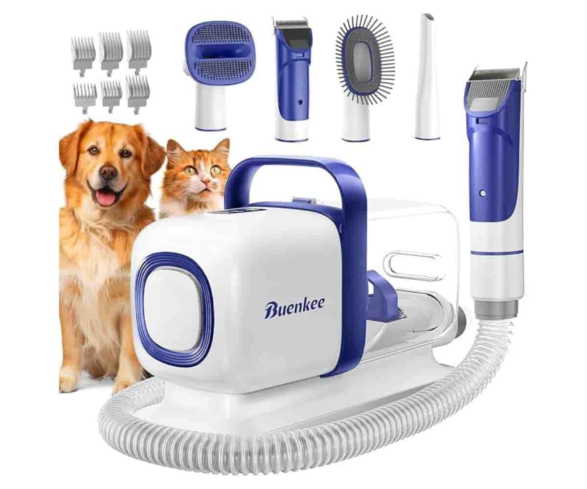 Dog Grooming Vacuum Kit: Groom and collect hair in one step.