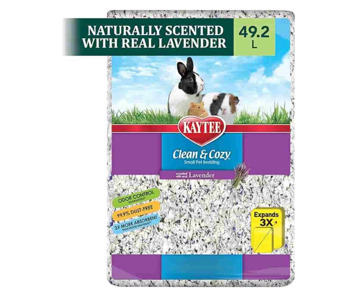 Kaytee Clean & Cozy Lavender Bedding: Soft, absorbent, low-dust with a calming scent