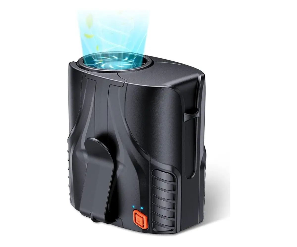  Clip-on personal fan with USB rechargeable 40-hour runtime and quiet 6-speed motor