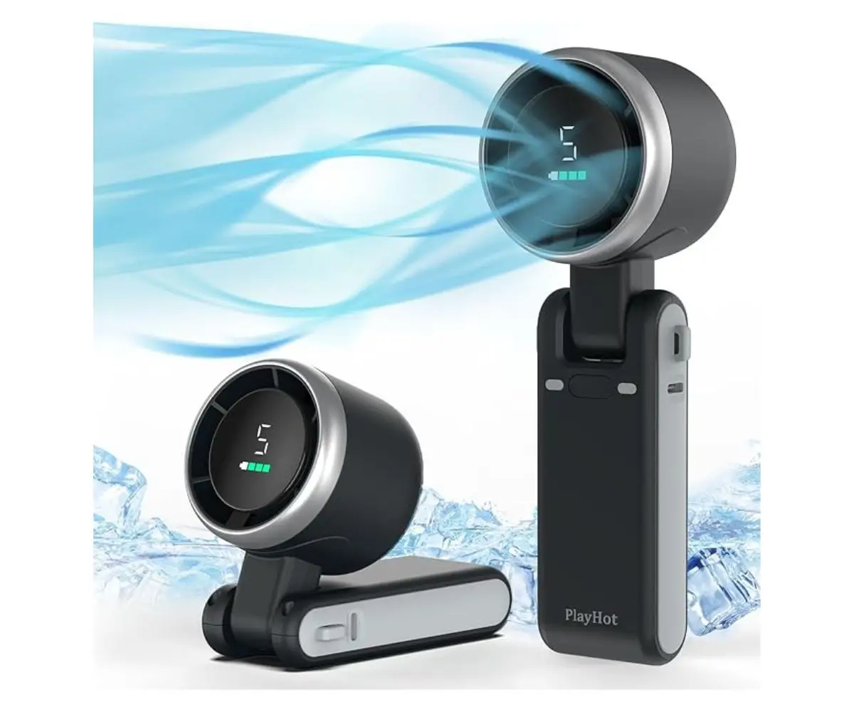 Portable turbo fan with strong airflow and compact design