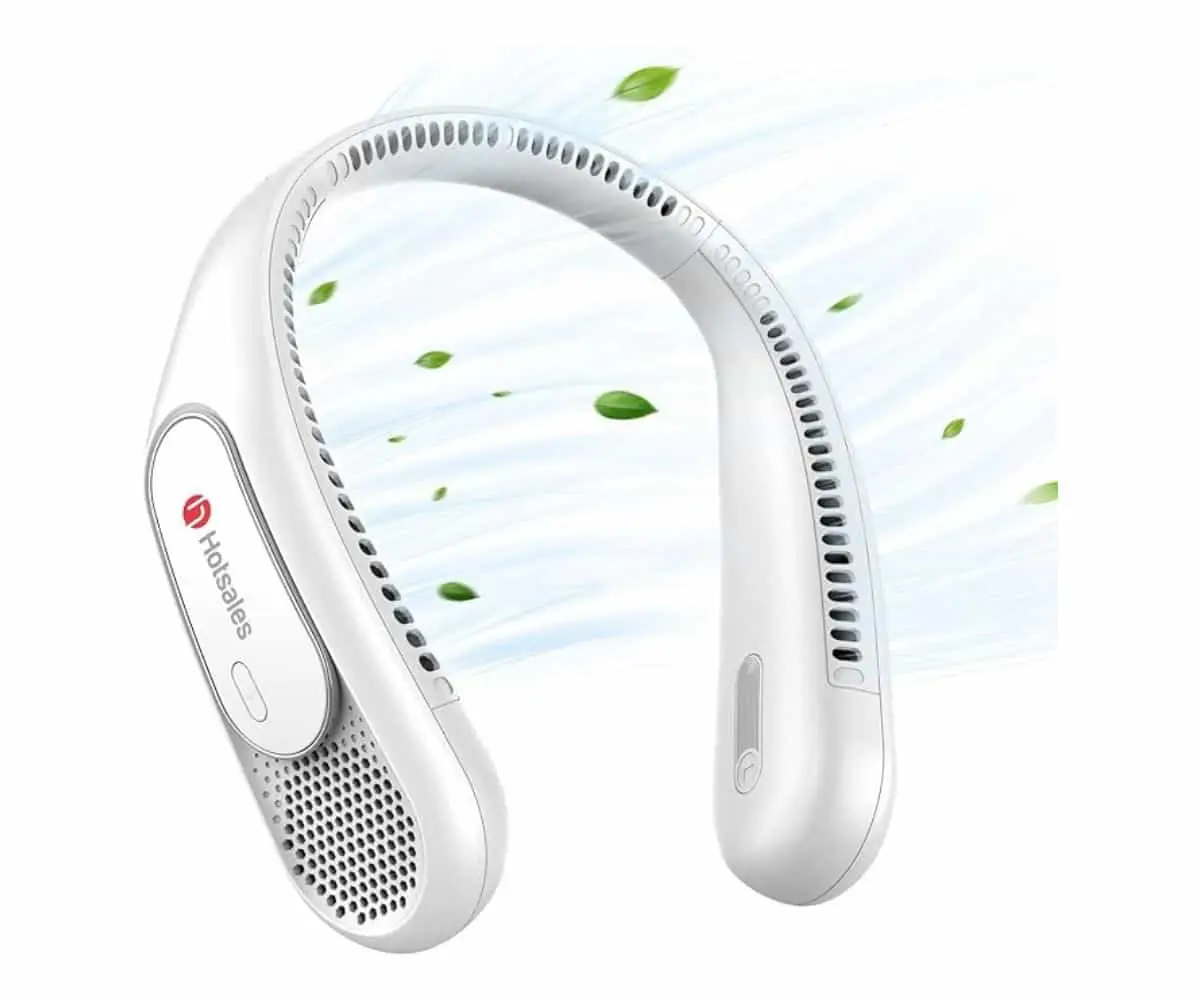 Stay cool anywhere with this wearable, rechargeable neck fan