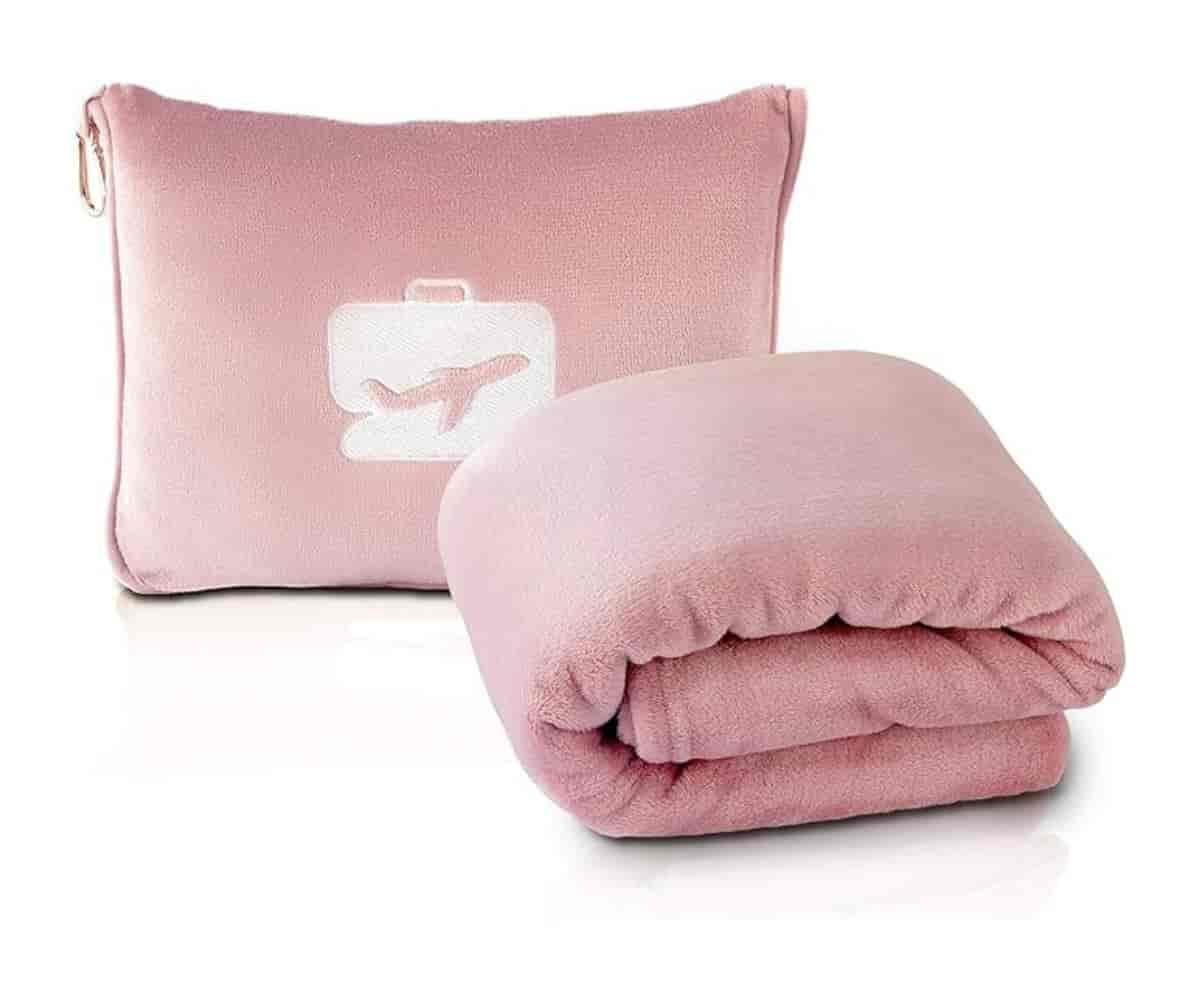 EverSnug ultra-soft blanket and pillow set with carry case and clip