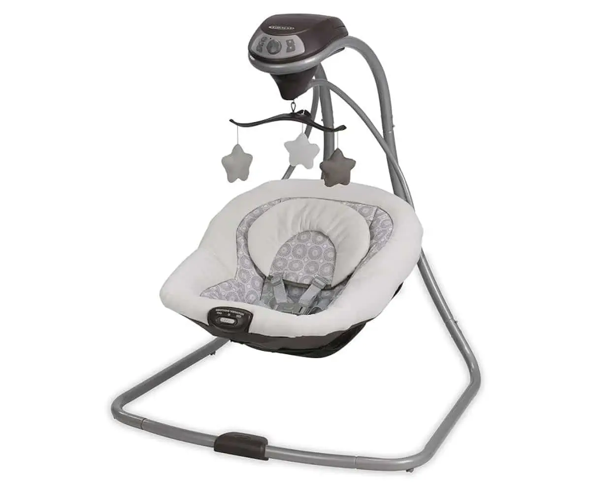 The Graco Simple Sway Swing provides a gentle side-to-side motion and compact design, offering a soothing solution for infants in any home.