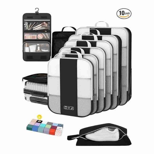 OlarHike 8/10-piece compression packing cubes set for organized travel