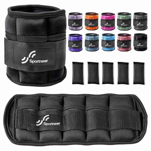 Sportneer Adjustable Ankle Weights with breathable straps and adjustable weights