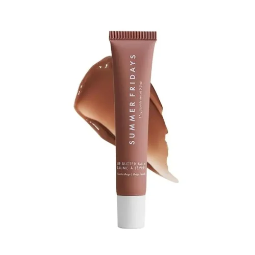 Summer Fridays Tinted Lip Butter Balm with creamy texture and natural beige shine