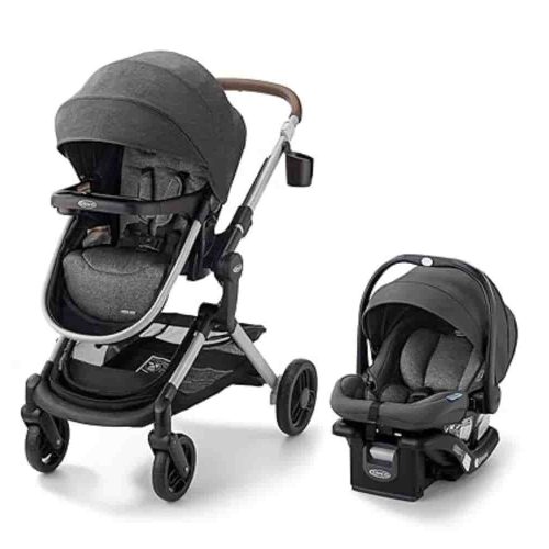 The Graco Modes Nest Travel System, Sullivan, offers 8 riding positions and includes the SnugRide SnugFit 35 Infant Car Seat.