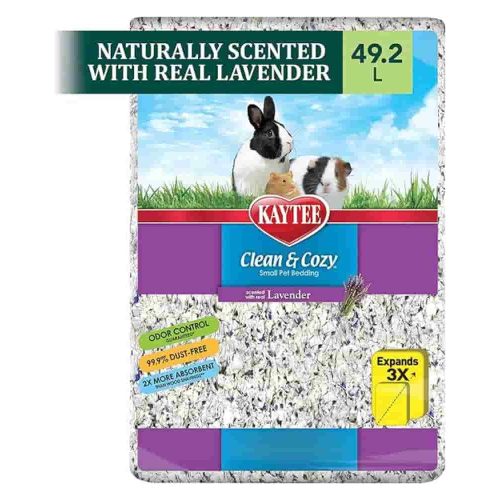 Kaytee Clean & Cozy Lavender Bedding: Soft, absorbent, low-dust with a calming scent